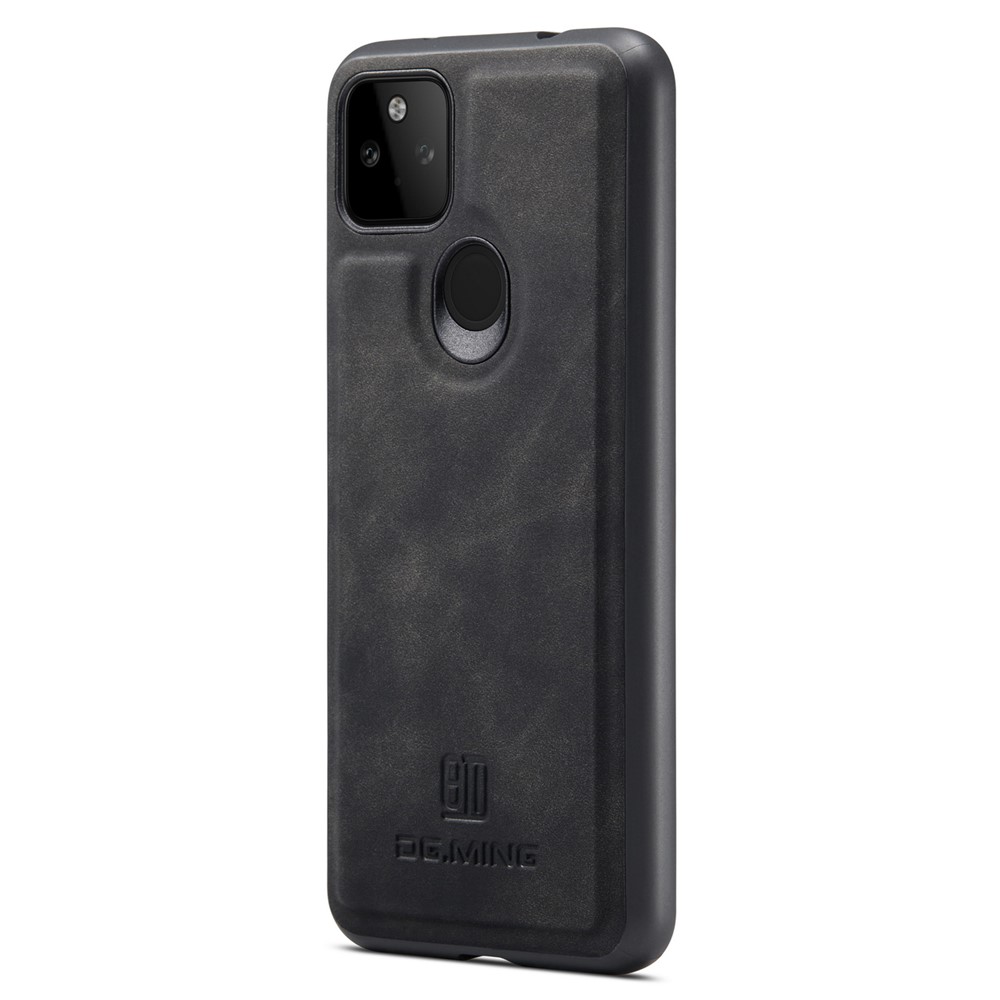 DG.MING M2 Series Front Card Slot Design Anti-Drop Magnetic Wallet Design Hybrid Case with Kickstand for Google Pixel 5a 5G - Black-11
