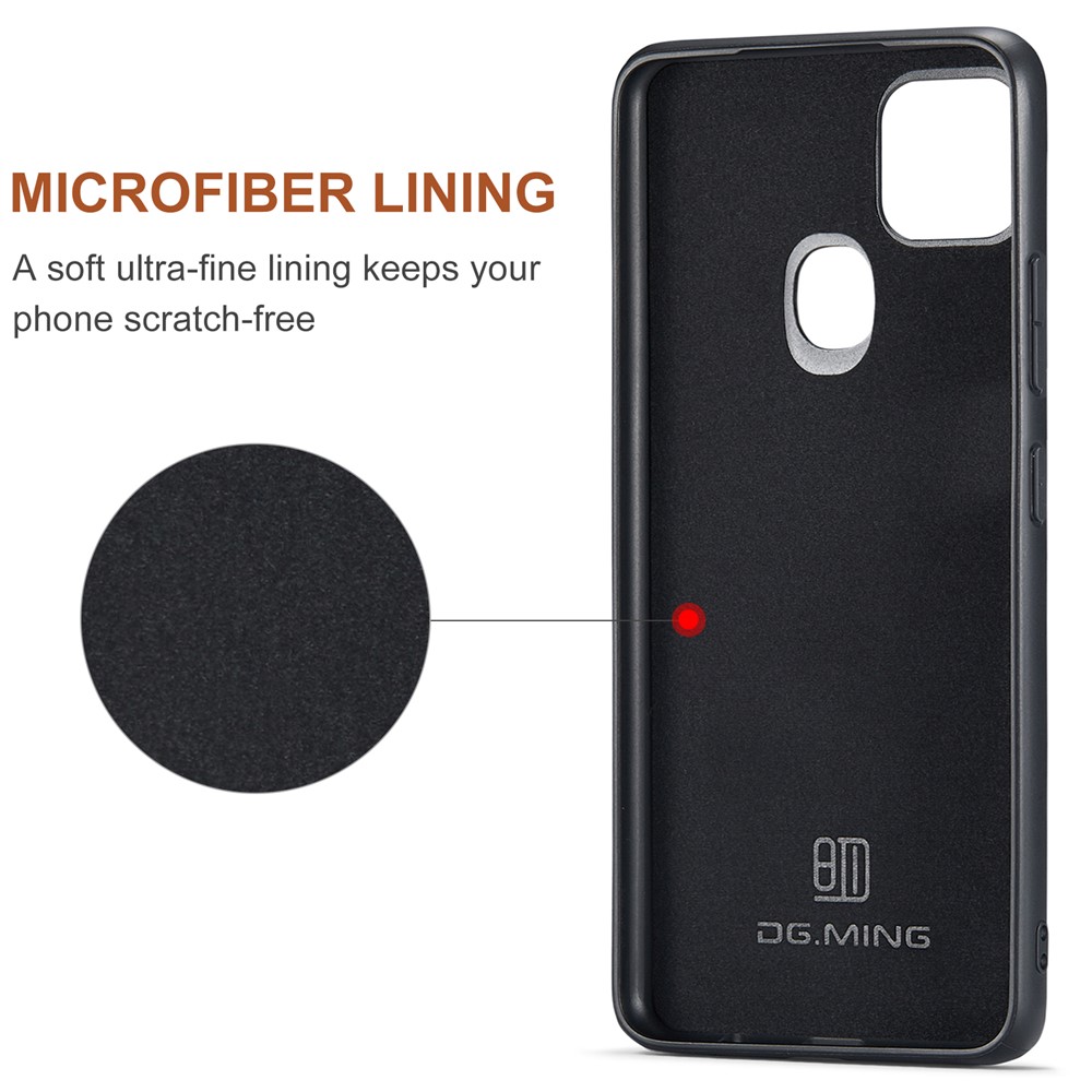 DG.MING M2 Series Front Card Slot Design Anti-Drop Magnetic Wallet Design Hybrid Case with Kickstand for Google Pixel 5a 5G - Black-9