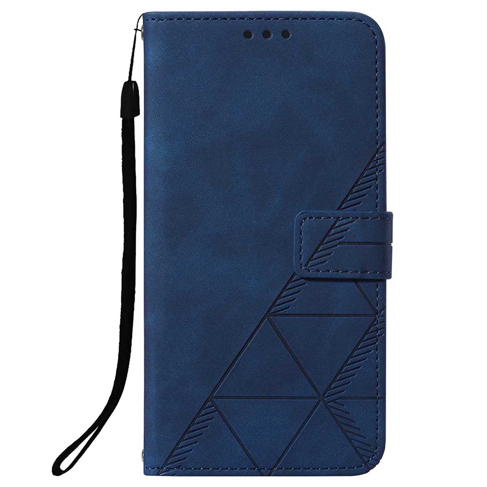 PB2 Series Dual-sided Magnetic Clasp PU Leather Imprinting Lines Wallet Stand Protective Phone Cover for Google Pixel 6 - Sapphire-2