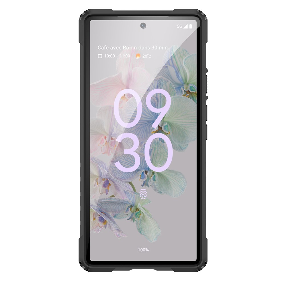 RUGGED SHIELD Ring Kickstand Phone Case for Google Pixel 6a, Shock Absorption Soft TPU + Hard PC Fall-proof Protective Cover - Black-2