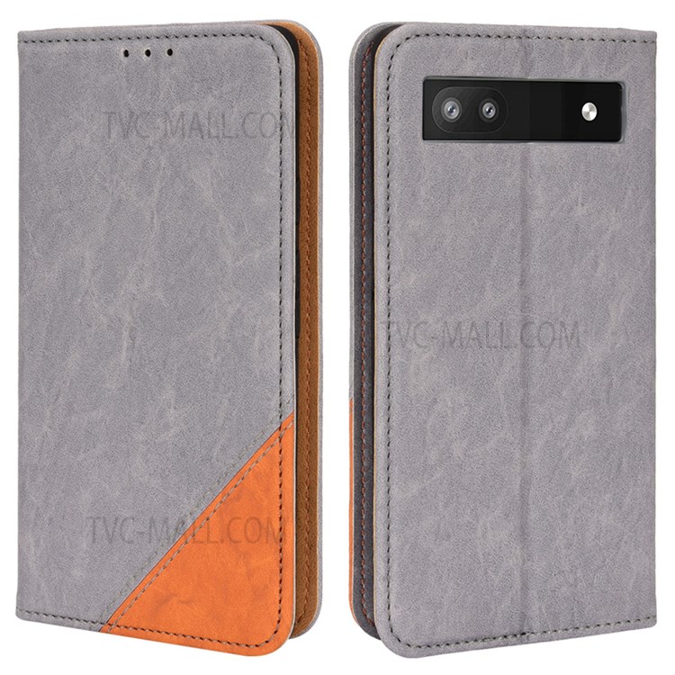 For Google Pixel 6a Color Splicing Folio Flip Phone Case Shockproof