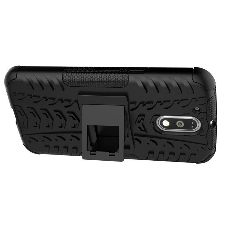 For Motorola Moto G4 / G4 Plus Tyre Pattern PC + TPU Combo Case - Black-10