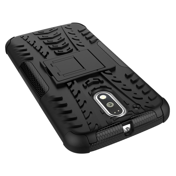 For Motorola Moto G4 / G4 Plus Tyre Pattern PC + TPU Combo Case - Black-3