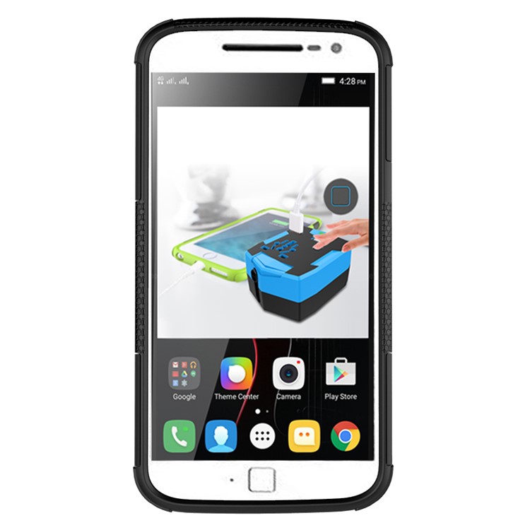 For Motorola Moto G4 / G4 Plus Tyre Pattern PC + TPU Combo Case - Black-5