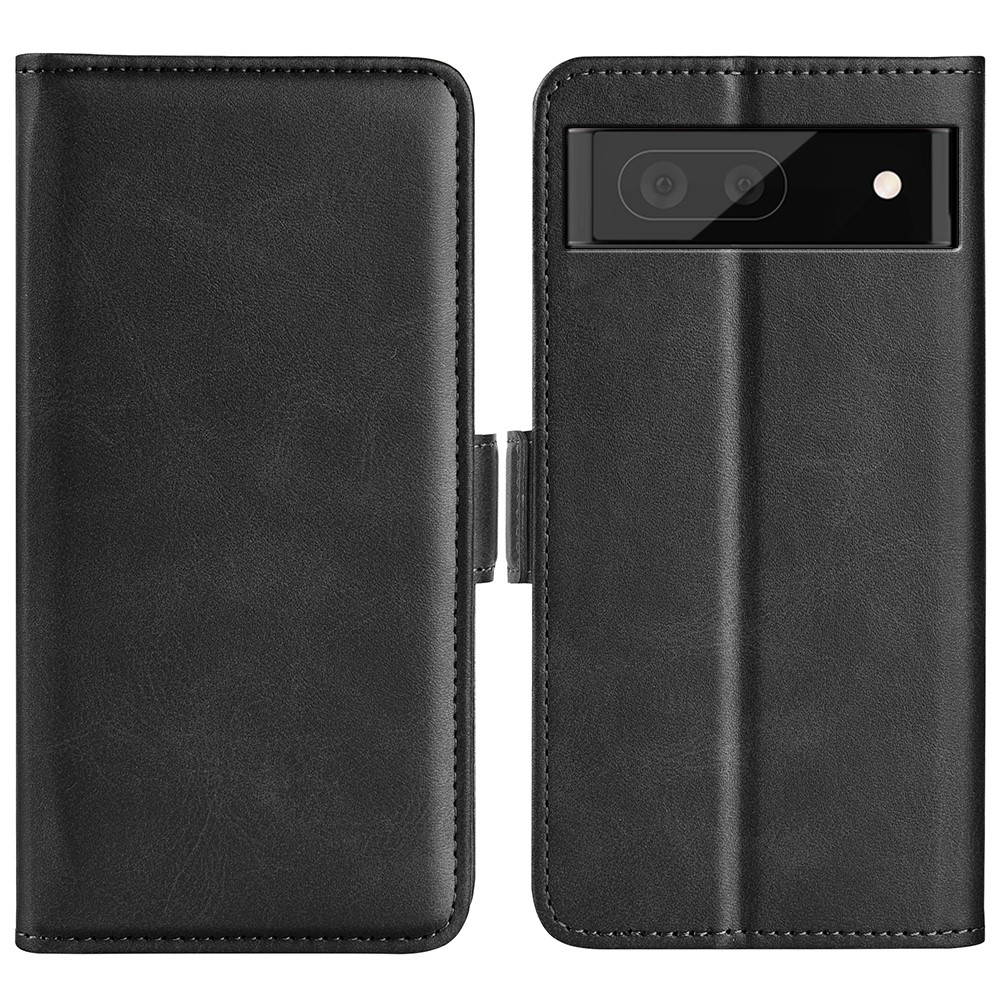 For Google Pixel 7 Pro Magnetic Anti-fall Textured PU Leather Phone Case Adjustable Stand Wallet Cell Phone Cover - Black-1