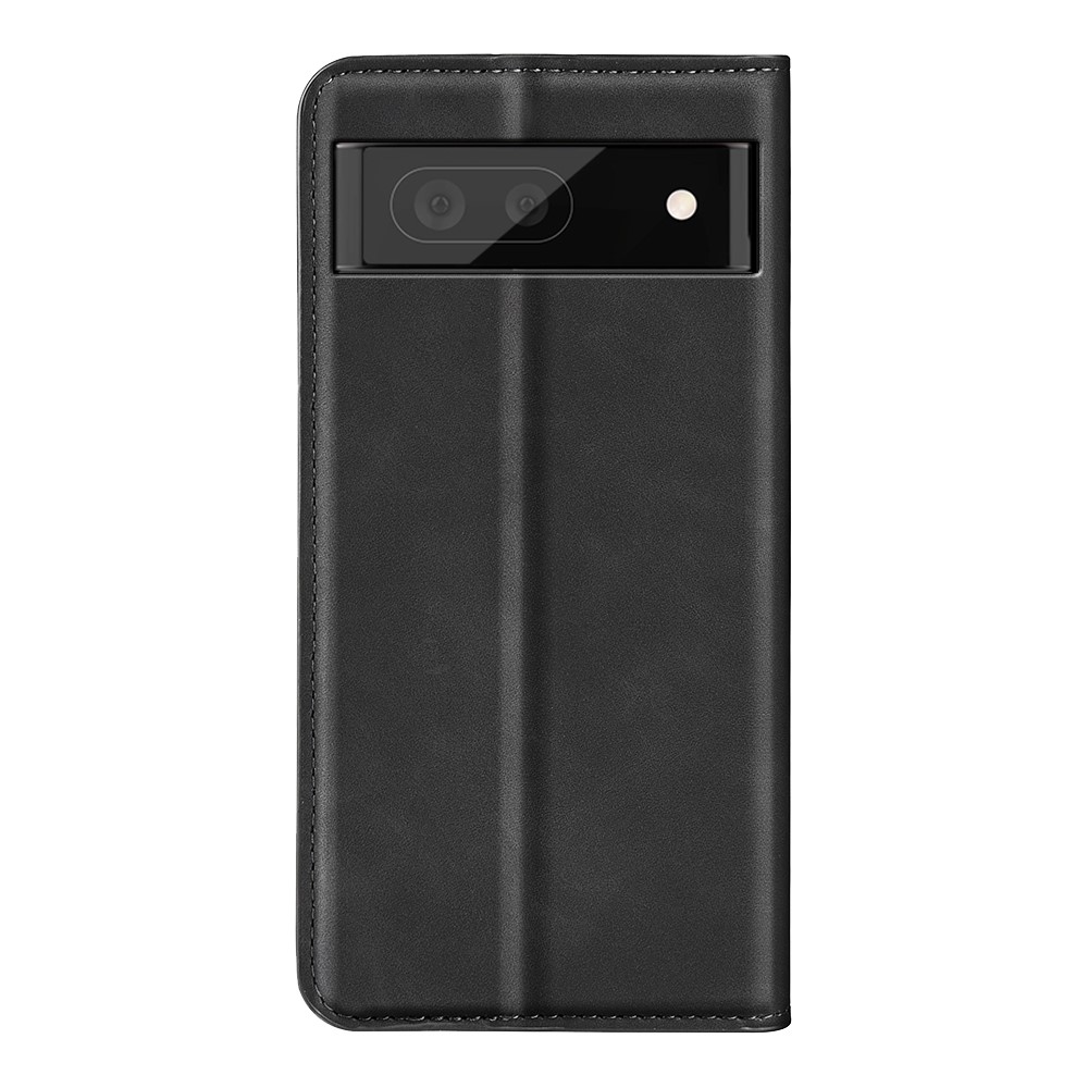 Skin-touch Feeling Leather Cover for Google Pixel 7 Pro, Stand Drop-proof Magnetic Auto Closing Wallet Phone Case - Black-3