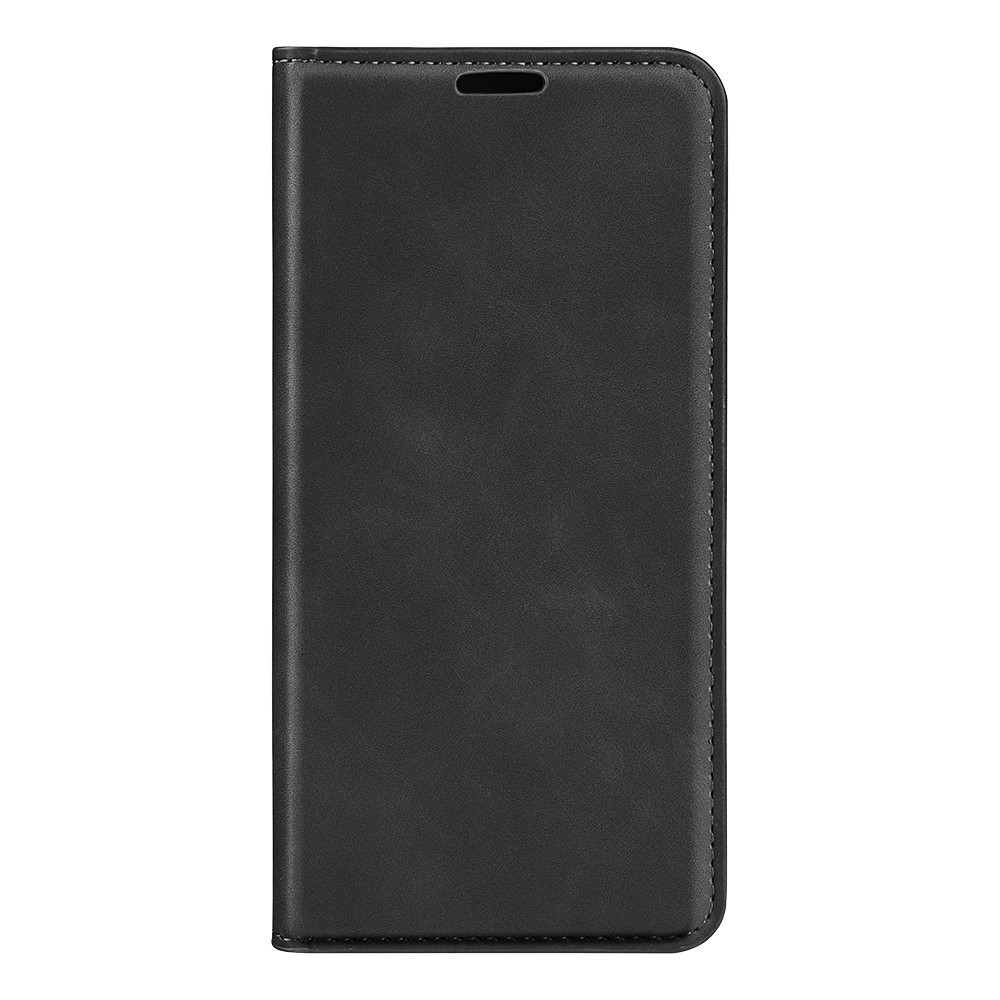 Stand Skin-touch Feeling Leather Cover for Google Pixel 7, Scratch-resistant Magnetic Auto Closing Wallet Cell Phone Case - Black-2