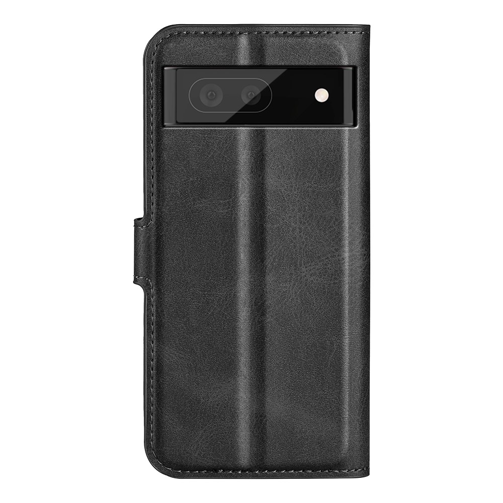 Für Google Pixel 7 Anti-scratch-strukturierte PU Leder-telefonhülle Gut Geschützte Stand Wallet-abdeckung - Schwarz