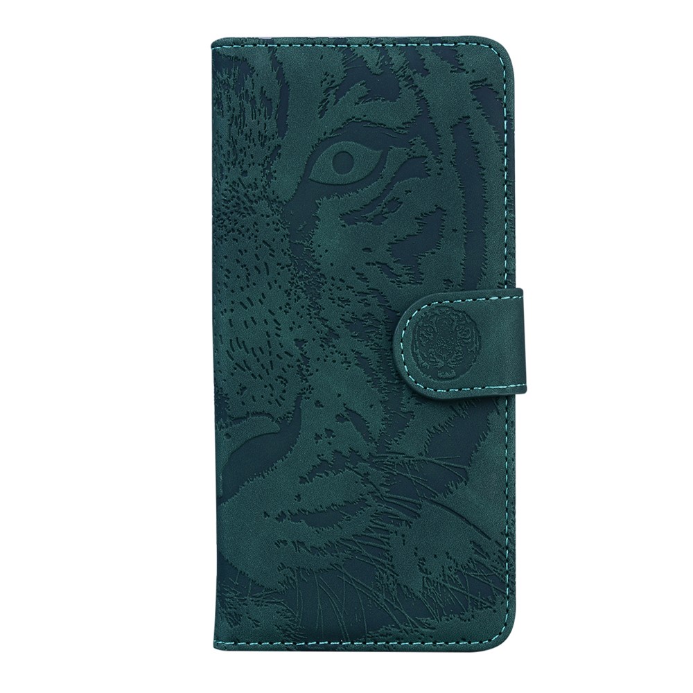 For Google Pixel 7 Pro PU Leather Tiger Pattern Imprinted Wallet Phone Case with Foldable Stand - Green-3