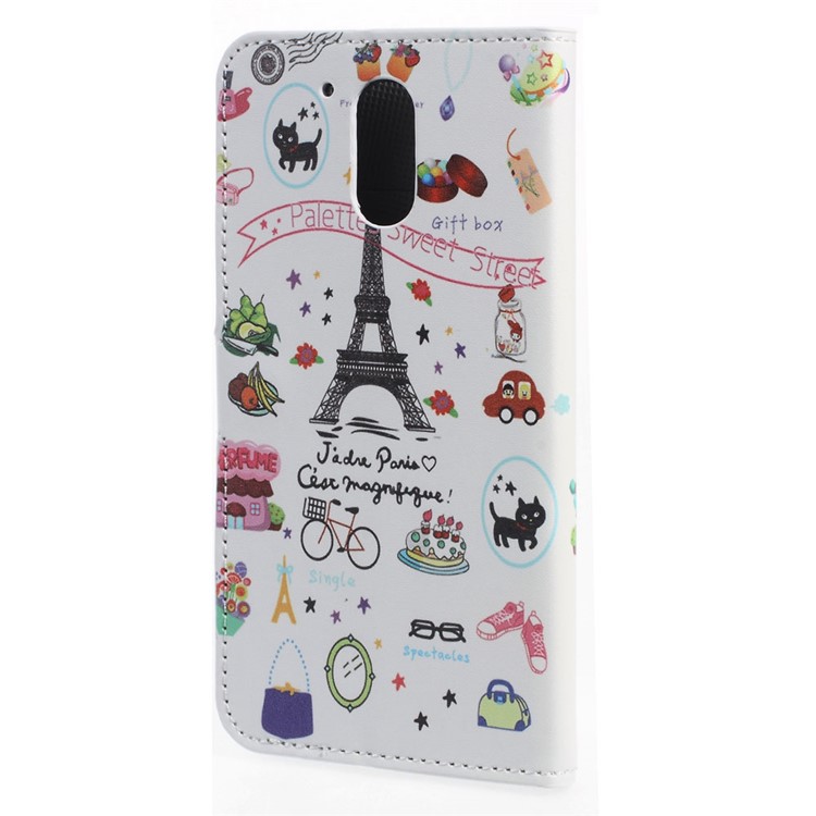 Patterned Leather Wallet Stand Phone Case for Motorola Moto G4/G4 Plus - Sweet Street-2