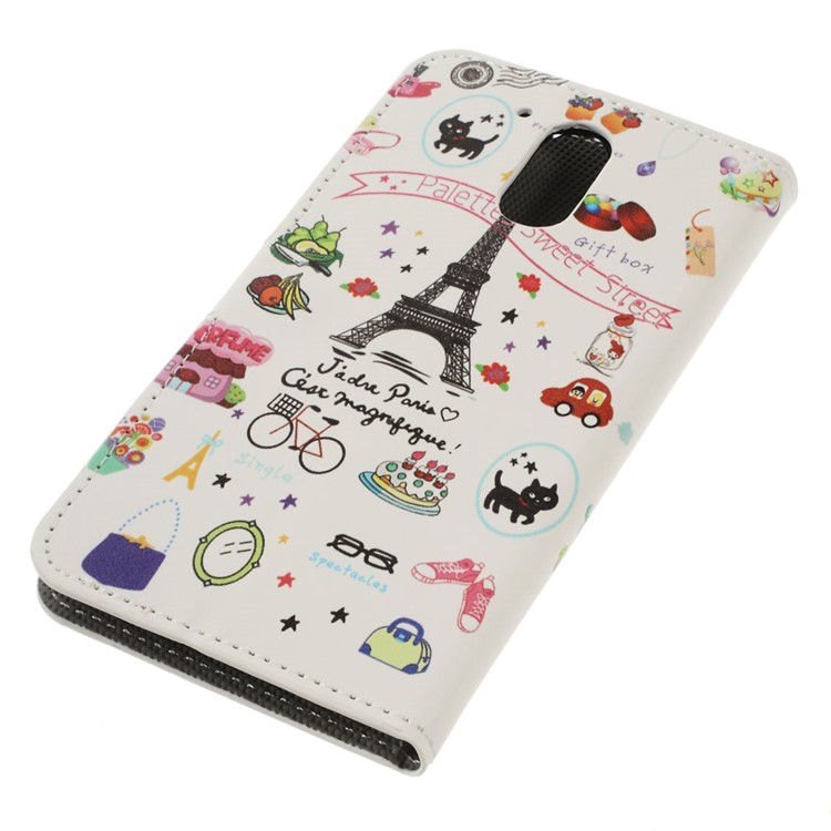 Patterned Leather Wallet Stand Phone Case for Motorola Moto G4/G4 Plus - Sweet Street-3