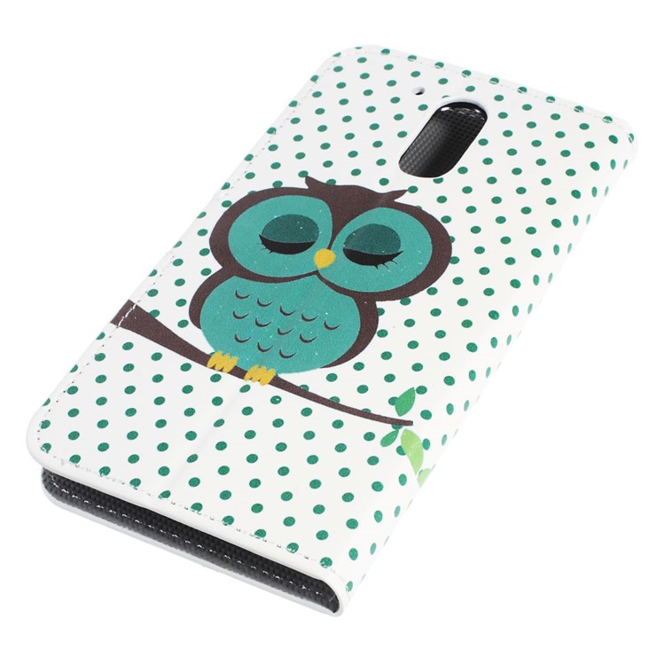 Patterned Leather Wallet Phone Flip Shell for Motorola Moto G4/G4 Plus - Dozed Owl-6