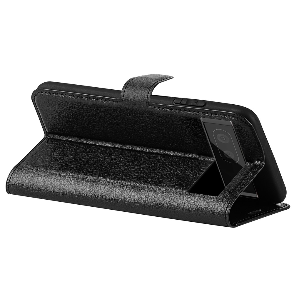 For Google Pixel 7 PU Leather Phone Case Wallet Stand Litchi Texture Full Protection Shell - Black-6