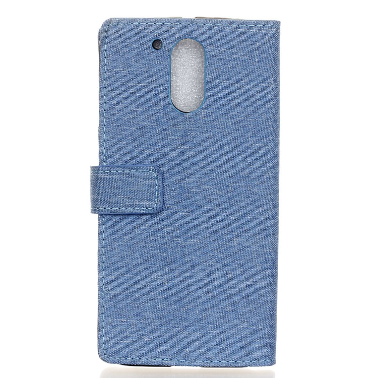 Linen Texture Card Holder PU Leather Shell for Motorola Moto G4 / G4 Plus - Baby Blue-2