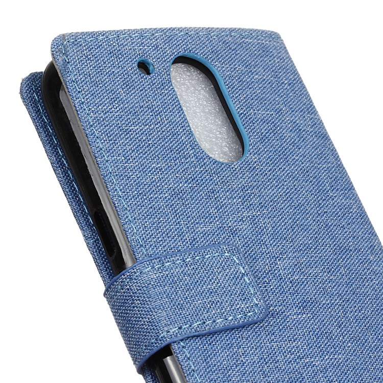 Linen Texture Card Holder PU Leather Shell for Motorola Moto G4 / G4 Plus - Baby Blue-3