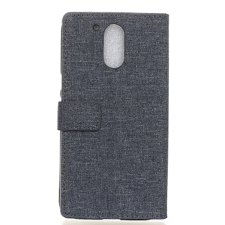 Linen Texture Stand Leather Phone Case for Motorola Moto G4 / G4 Plus - Dark Blue-2