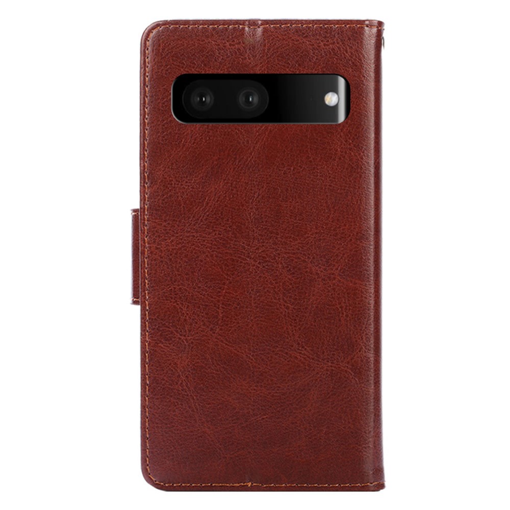 Shockproof Phone Case for Google Pixel 7 5G PU Leather TPU Bumper Flip Folio Cover Protective Wallet Case with Stand - Brown-7