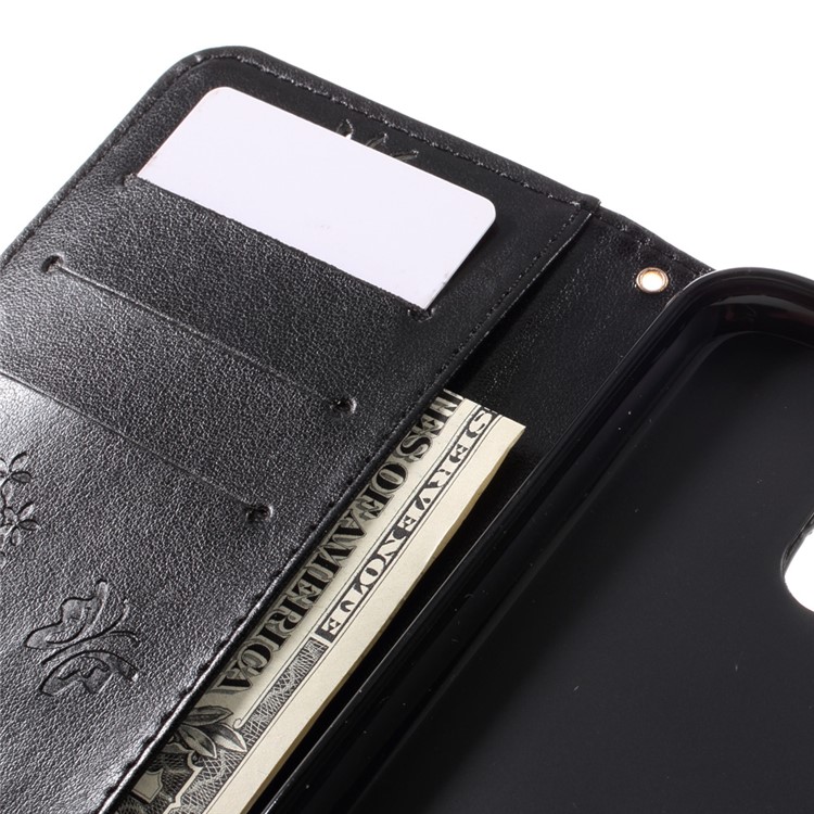 Imprinted Pattern Dual magnetic Wallet Leather Stand Case for Motorola Moto G4/G4 Plus - Black-11