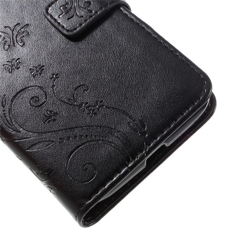 Imprinted Pattern Dual magnetic Wallet Leather Stand Case for Motorola Moto G4/G4 Plus - Black-7