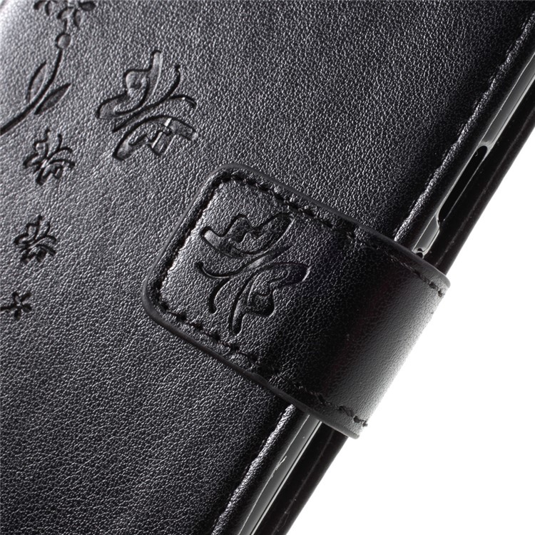 Imprinted Pattern Dual magnetic Wallet Leather Stand Case for Motorola Moto G4/G4 Plus - Black-9