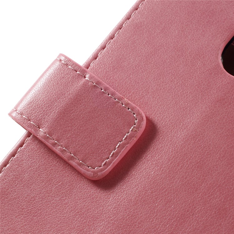Imprinted Pattern Dual magnetic Wallet Leather Flip Case for Motorola Moto G4/G4 Plus - Pink-10