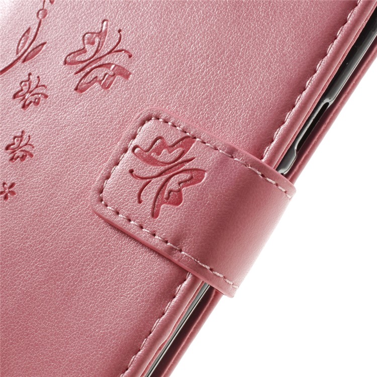 Imprinted Pattern Dual magnetic Wallet Leather Flip Case for Motorola Moto G4/G4 Plus - Pink-9
