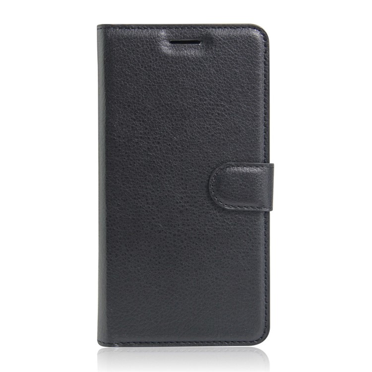 Litchi Texture Wallet Stand Leather Case for Motorola Moto G4 / G4 Plus - Black-1