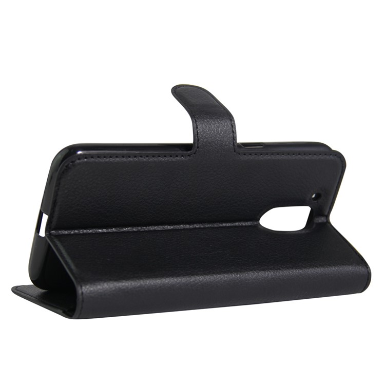 Litchi Texture Wallet Stand Leather Case for Motorola Moto G4 / G4 Plus - Black-5