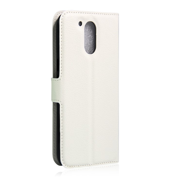 Litchi Texture Wallet Stand Leather Cover for Motorola Moto G4 / G4 Plus - White-2