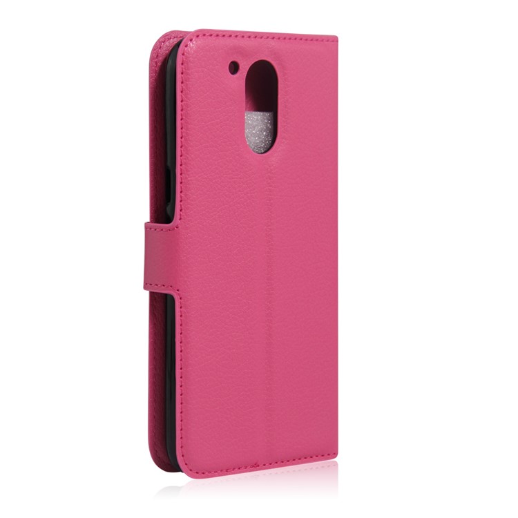 Litchi Texture Wallet Leather Phone Case for Motorola Moto G4 / G4 Plus - Rose-2