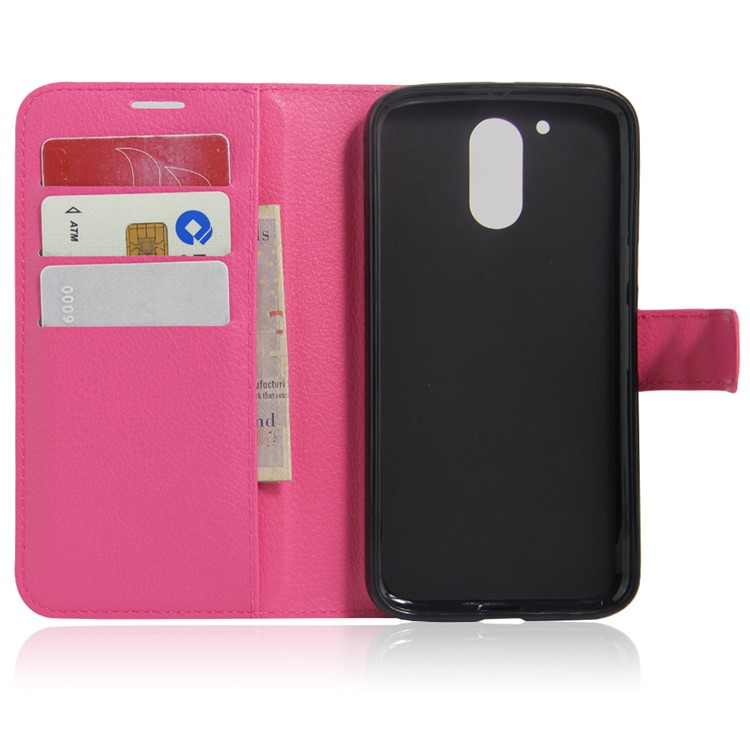 Litchi Texture Wallet Leather Phone Case for Motorola Moto G4 / G4 Plus - Rose-3