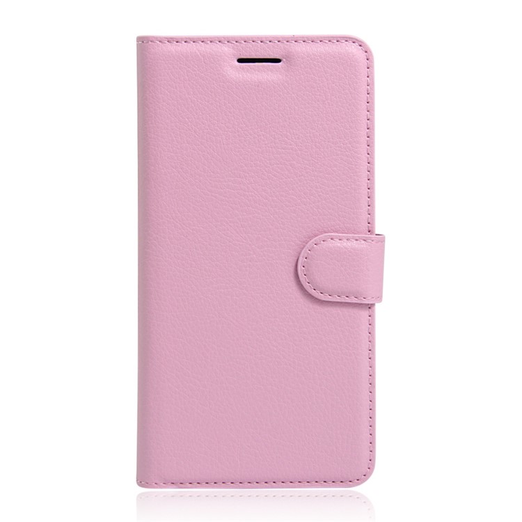 Litchi Texture Stand Leather Phone Cover for Motorola Moto G4 / G4 Plus - Pink-1