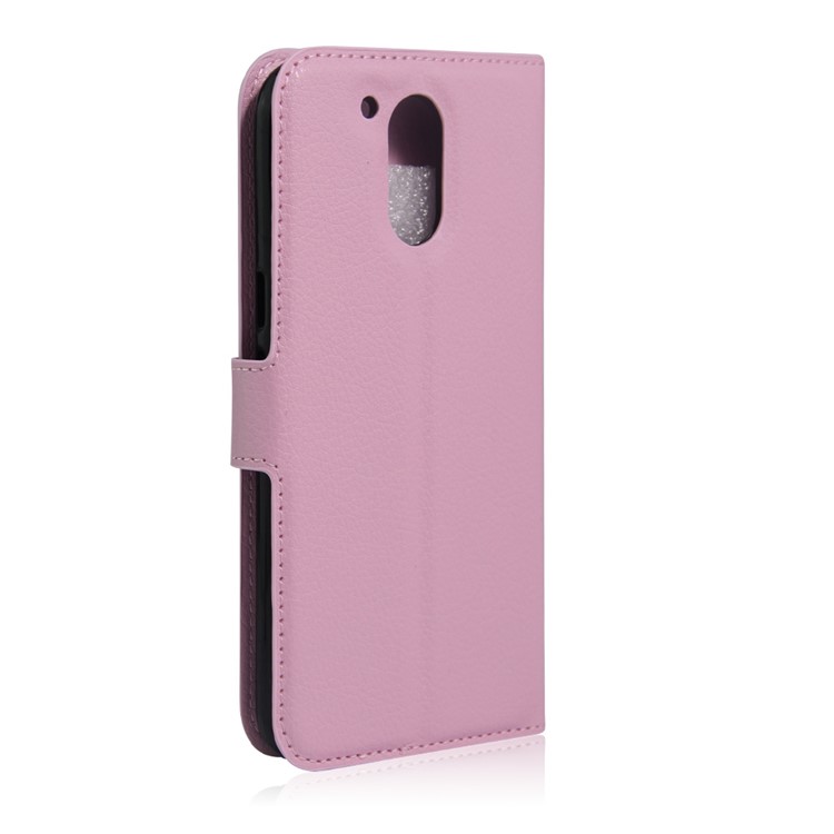 Litchi Texture Stand Leather Phone Cover for Motorola Moto G4 / G4 Plus - Pink-2