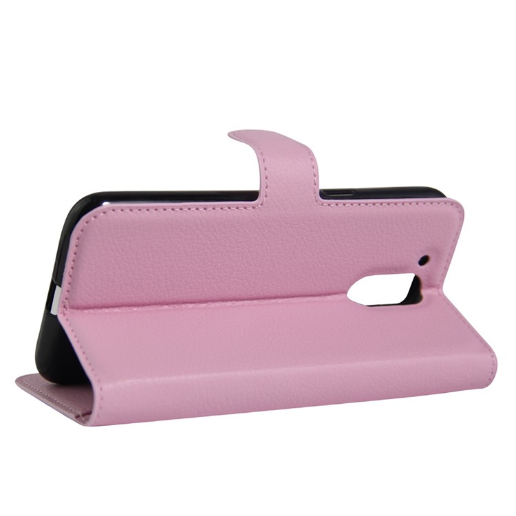 Litchi Texture Stand Leather Phone Cover for Motorola Moto G4 / G4 Plus - Pink-5
