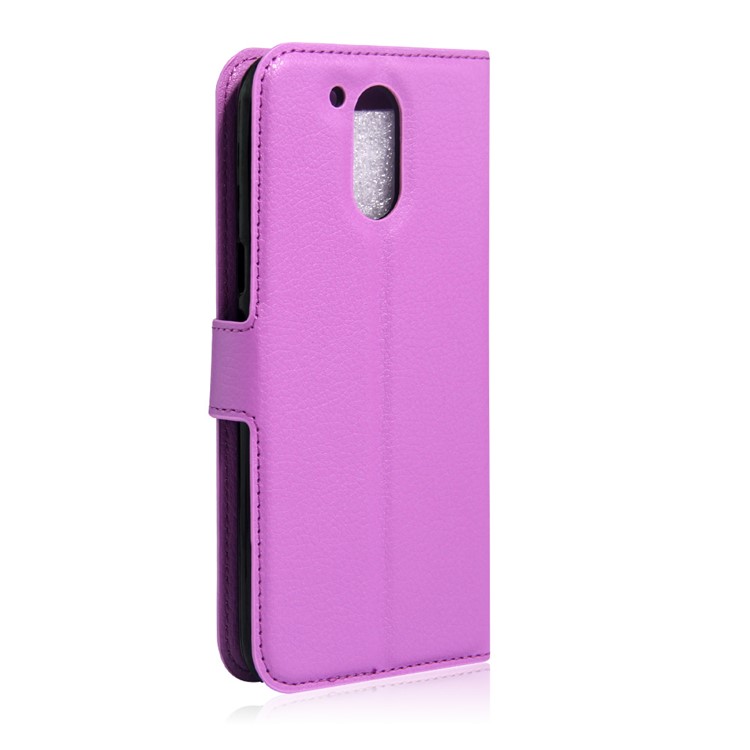 Litchi Skin Faux Leather Card Holder Case for Motorola Moto G4 / G4 Plus - Purple-2