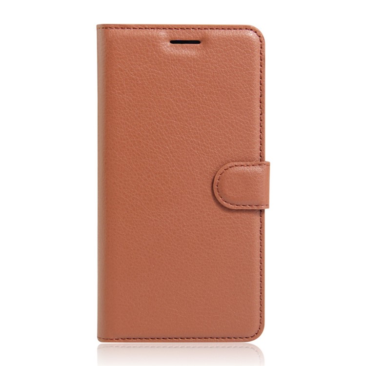 Litchi Texture Leather Flip Protector Cover for Motorola Moto G4 / G4 Plus - Brown-1