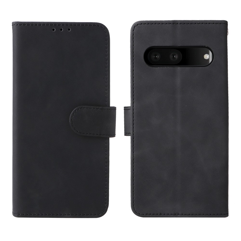 For Google Pixel 7 Pro Phone Case Skin-touch Feeling PU Leather + TPU Stand Wallet Phone Cover - Black-1