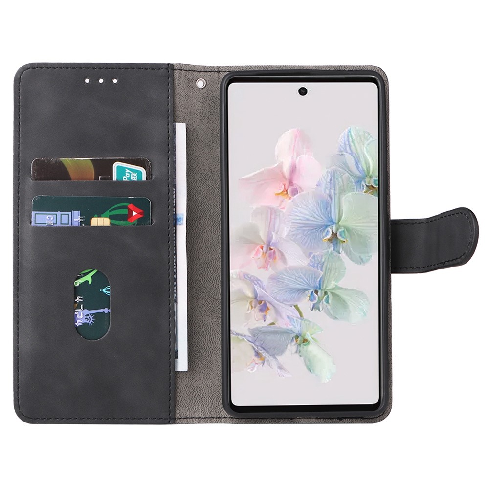 For Google Pixel 7 Pro Phone Case Skin-touch Feeling PU Leather + TPU Stand Wallet Phone Cover - Black-3