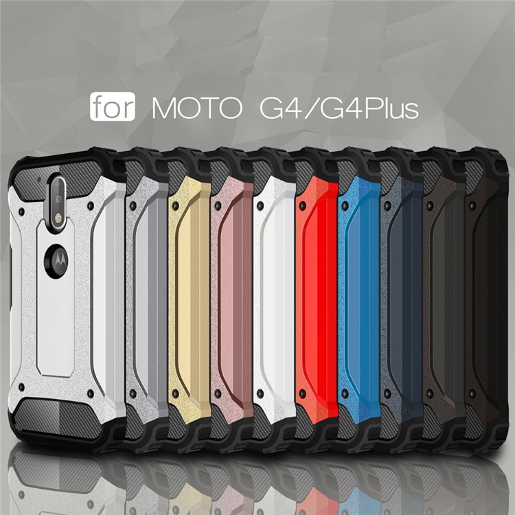 Armor PC TPU Back Shell for Motorola Moto G4/G4 Plus - Silver-3