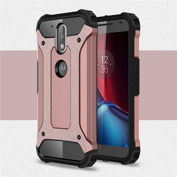 Armor PC TPU Back Cover for Motorola Moto G4/G4 Plus - Rose Gold-1