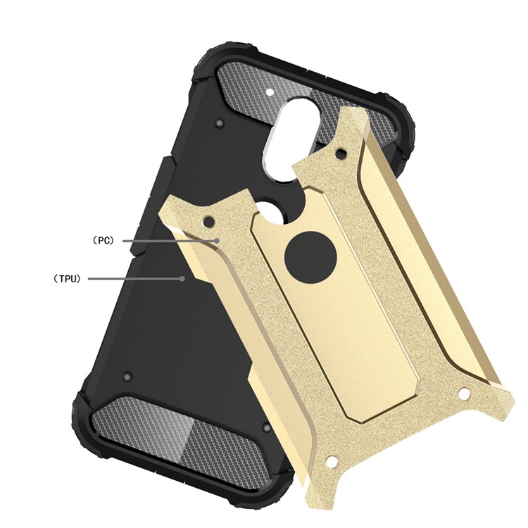 Armor PC TPU Back Cover for Motorola Moto G4/G4 Plus - Gold-4