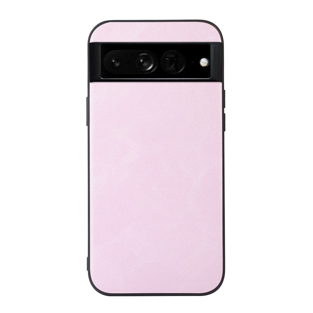 Textured PU Leather Coated Hybrid Case for Google Pixel 7 Pro, Wear-Resistant Phone Back Cover Drop Protection Accessory - Pink-1