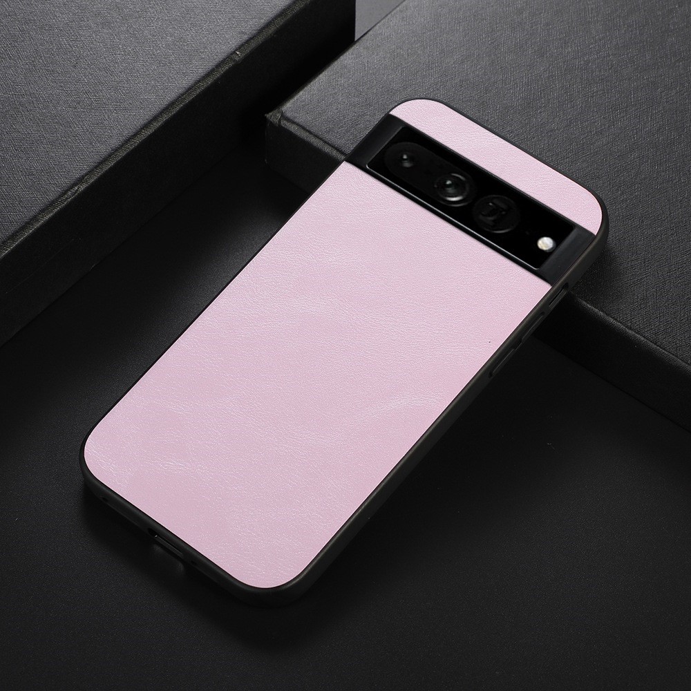 Textured PU Leather Coated Hybrid Case for Google Pixel 7 Pro, Wear-Resistant Phone Back Cover Drop Protection Accessory - Pink-2