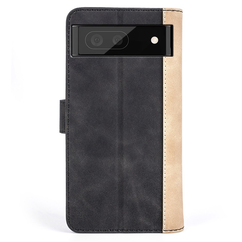 For Google Pixel 7 Pro Splicing PU Leather + TPU Case Stand Wallet Magnetic Clasp Phone Cover - Black-7