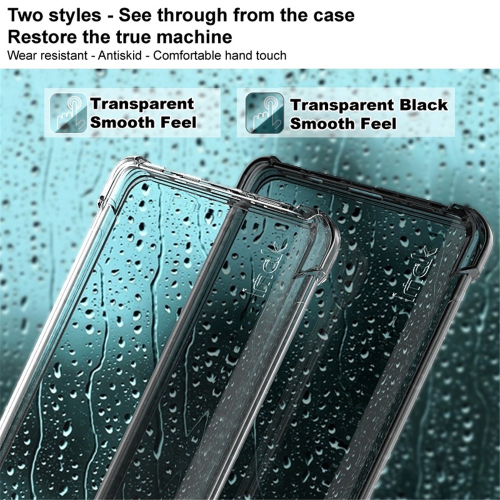 IMAK for Google Pixel 6a Airbag Drop Protective Case Soft TPU Anti-Scratch Phone Cover with Screen Protector - Transparent Black-4