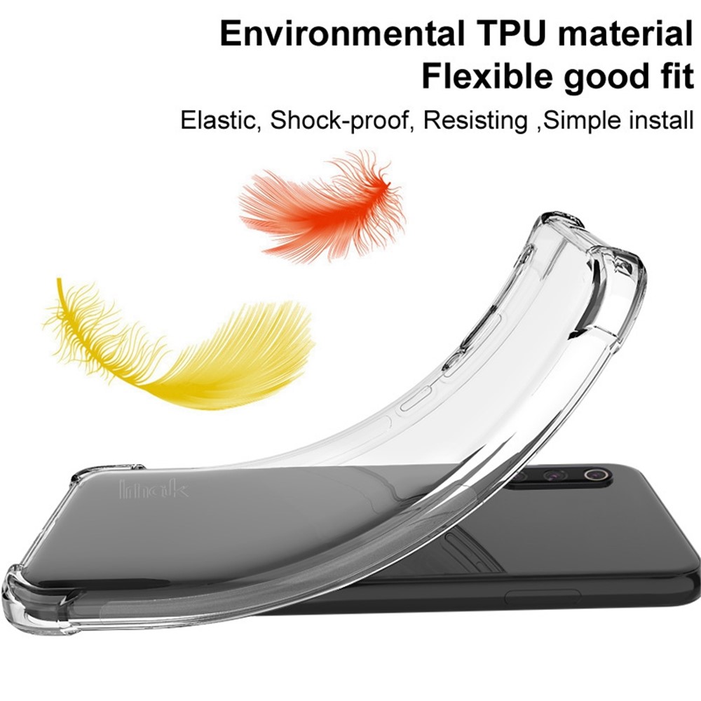 IMAK for Google Pixel 6a Airbag Drop Protective Case Soft TPU Anti-Scratch Phone Cover with Screen Protector - Transparent Black-5