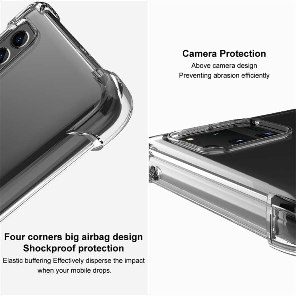 IMAK for Google Pixel 6a Airbag Drop Protective Case Soft TPU Anti-Scratch Phone Cover with Screen Protector - Transparent Black-6