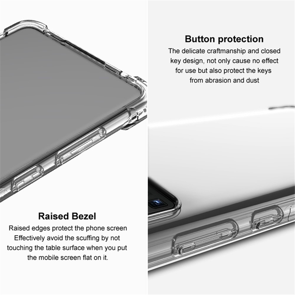IMAK for Google Pixel 6a Airbag Drop Protective Case Soft TPU Anti-Scratch Phone Cover with Screen Protector - Transparent Black-7