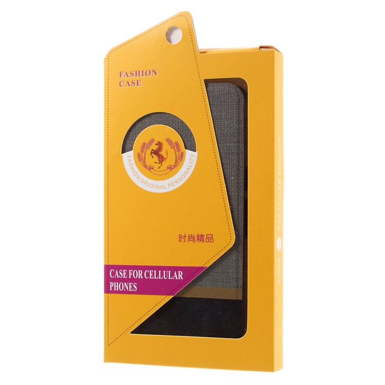 Assorted Color Lines Leather Stand Cover for Motorola Moto G4 / G4 Plus - Grey-10