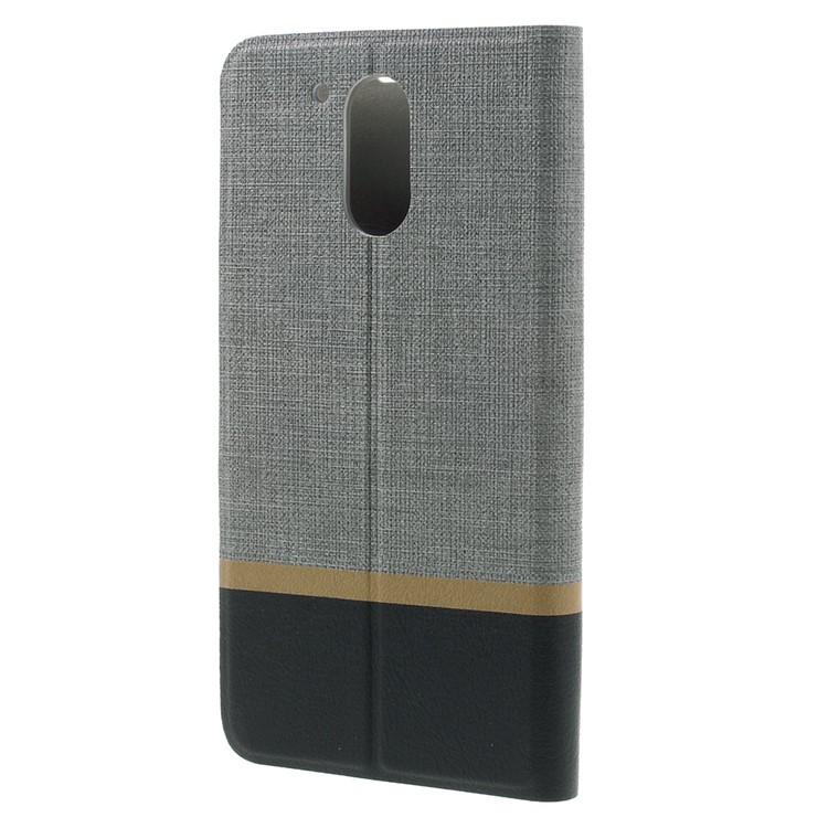 Assorted Color Lines Leather Stand Cover for Motorola Moto G4 / G4 Plus - Grey-2